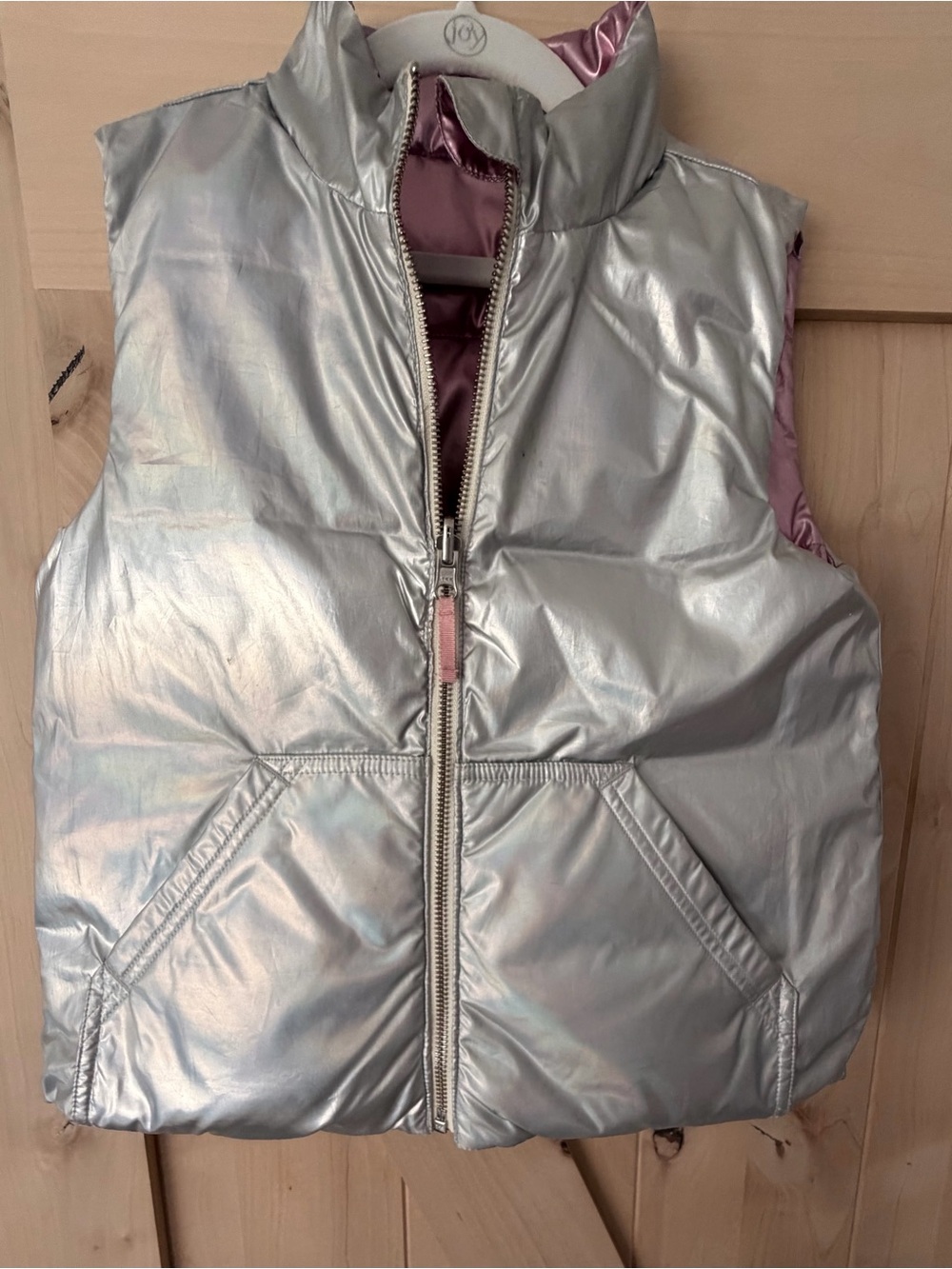 Crewcuts Autumn Metallic Rose Reversible Puffer Vest. Autumn, winter, kidcore - Picture 3 of 3